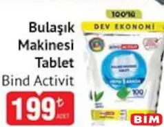 BİND ACTİVİT BULAŞIK MAKİNESİ TABLETİ 100'LÜ